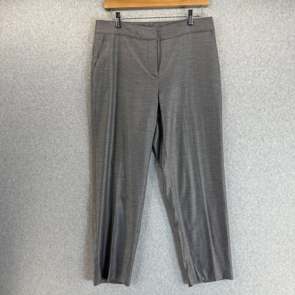 St John Womens Gray Trousers‎ Pants Straight Leg Wool Blend Office Slacks Size 8